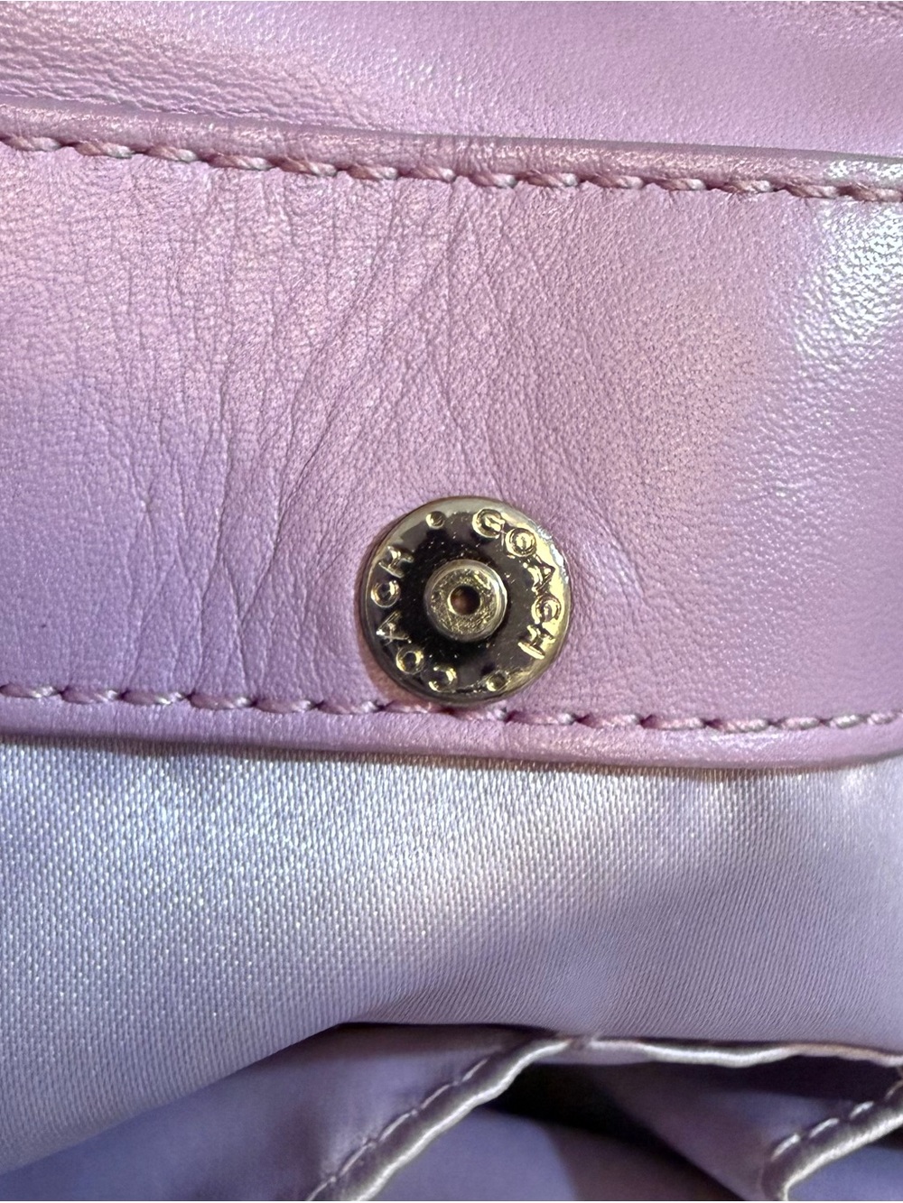 Authentic Coach Penelope Bag Lavender Pebbled Leather w/Silver Hardware Perfect - Picture 8 of 15